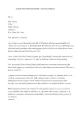 Medical School Recommendation Letter from Employer Template