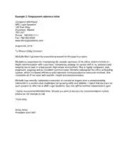 Sample Employment Recommendation Letter Template
