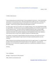 Recommendation Letter Format Example Template