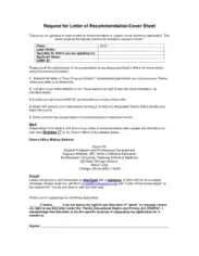 Request Recommendation Request Cover Letter Template