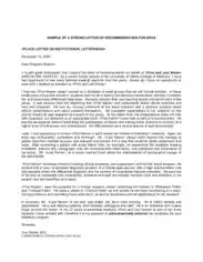 Medical School Recommendation Letter from Physician Template