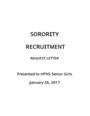 Sorority Recruitment Request Letter Template
