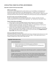Free Download PDF Books, Cover Letters Thank You Letters and References Template