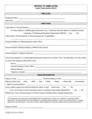 Legal Employee Form Notice Format Template