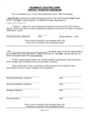 Roommate Eviction Notice Form Template