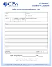 Free Download PDF Books, 30 Day Cancellation or Extention Notice Form Template