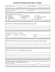 Notice of Disciplinary Action Form Template