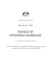 Free Download PDF Books, Notice of Intended Marriage Template