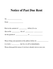 Notice Of Past Due Rent Template