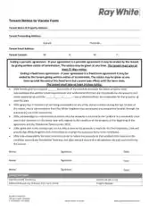 RayWhite Tenant Notice to Vacate Form Template