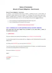 Rental Termination Notice Form Template