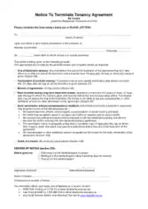 Tenancy Lease Termination Notice Form Template