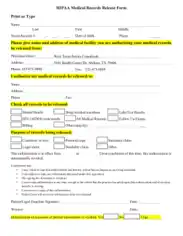 Fillable HIPAA Medical Records Release Form Template