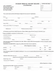 Medical History Record Form Template
