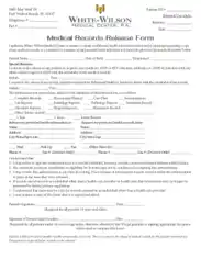 Free Download PDF Books, White Wilson Medical Record Release Form in PDF Template