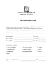 Free Download PDF Books, Dental Medical Records Release Form Template