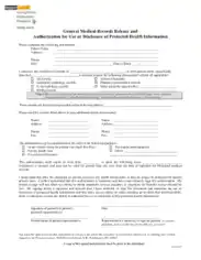 Fillable General Medical Records Release Form Template