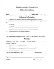 Hippa Medical Record Release Form Sample Template