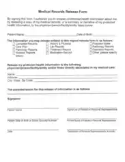 Free Download PDF Books, Medical Record Release Form in PDF Template
