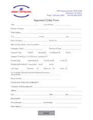 Great Appraisal Order Form Template