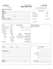 Free Download PDF Books, Free Sample Printable Cake Order Form Template