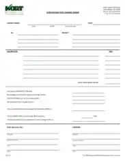 Subcontractor Change Order Form Template