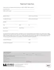 Debit Card Order Form Example Template