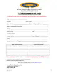 Free Download PDF Books, Catering Event Order Form Template