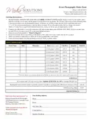 Sample Event Photograph Order Form Template
