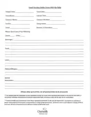 Simple Food Service Order Form Template
