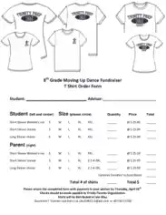 Free Download PDF Books, 8th Grade Moving Up Dance Order Form Template