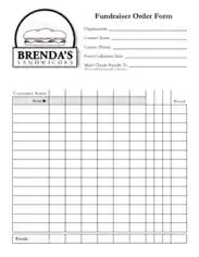 Free Download PDF Books, Blank Fundraiser Order Form Template