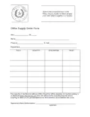 Printable Office Supply Order Form Template