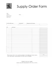 Free Download PDF Books, Printable Supply Order Form Template
