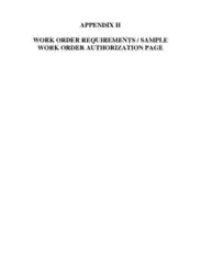 Work Order Requirements and Authorization Page Template