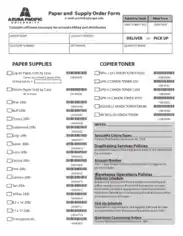 Paper and Supply Order Form Template