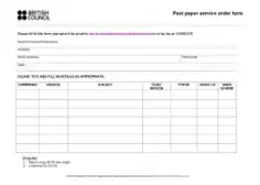 Paper Service Order Form Template
