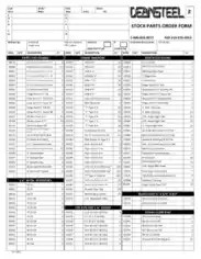 Stock Parts Order Form Template