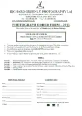 Photography Job Order Form Template