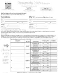 Photography Print Order Form Template