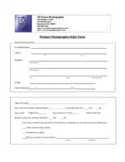 Product Photography Order Form Template