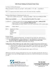 Postal Mailing List Rental Order Form Template