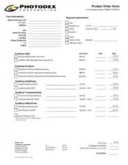 Printable Product Order Form Template
