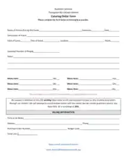 Catering Purchase Order Form Template