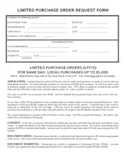 Limited Purchase Order Form Template