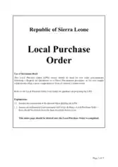 Local Purchase Order Form Template