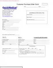 Medical Purchase Order Form Template