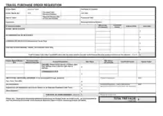 Travel Purchase Requisition Order Form Template