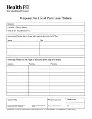 Local Purchase Order Request Form Template