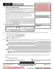 Restraining Order Request Form Template
